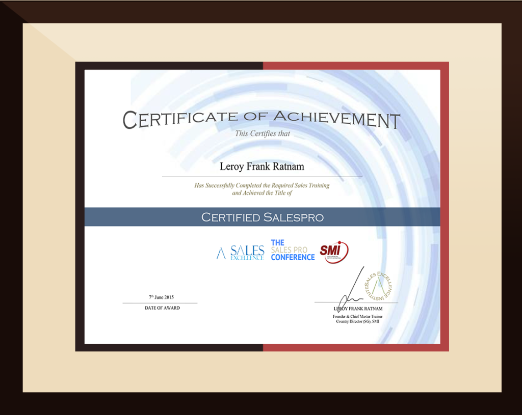 certificate for achievement